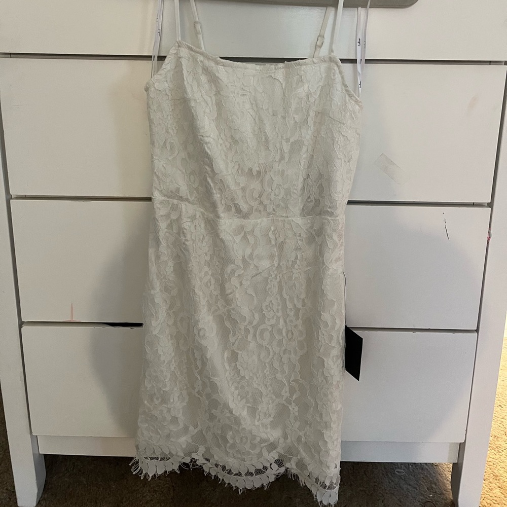 lulus white lace dress size XS